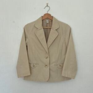 Old Navy – Y2K Cream Single-Breasted Cropped Blazer